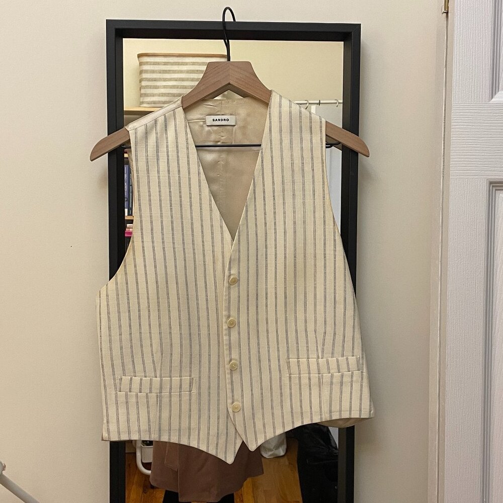 Sandro vest top suit maje button-up suit vest aritzia
